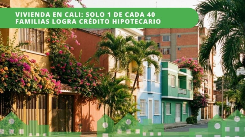 Casas coloridas con palmeras y vegetación tropical en Cali Colombia — vivienda 2026